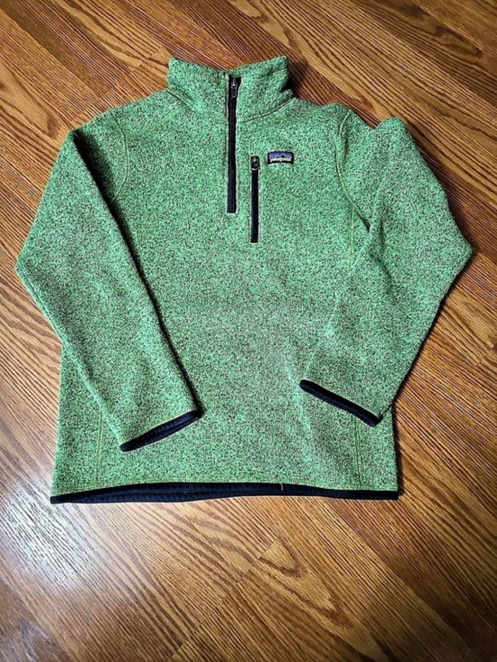 Patagonia Kid''s Better Sweater 1/4-Zip Fleece Green Large